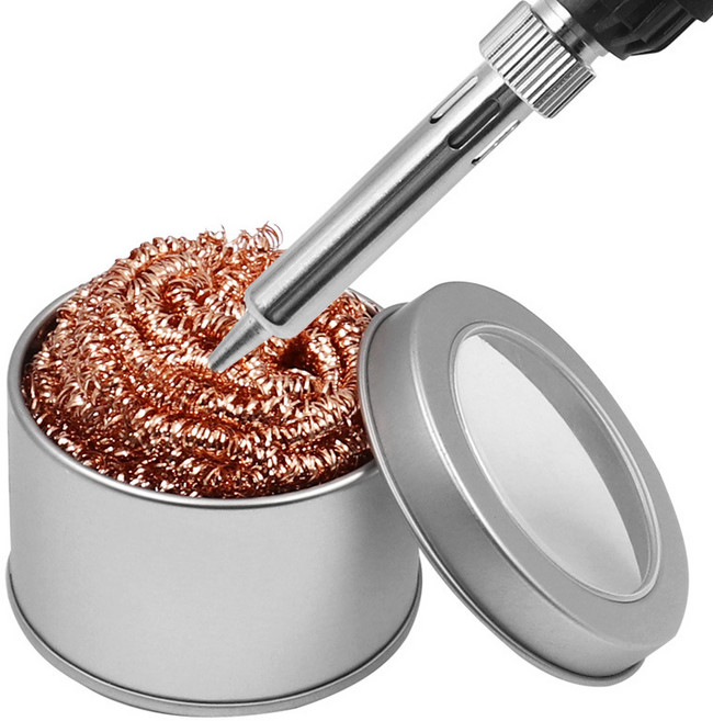 흡납 구리볼 인두기 팁 청소기 수세미 포함 케이스형, 1개, SC-BW01