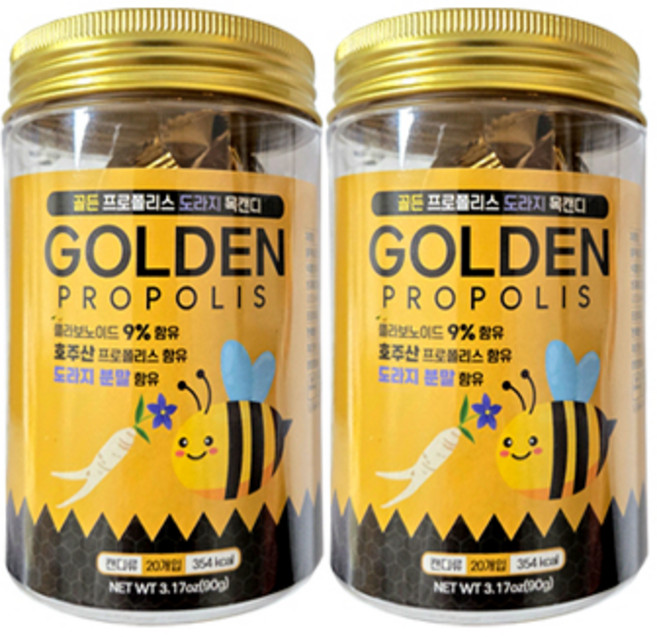골든 프로폴리스 도라지 목캔디 시원한사탕, 90g, 2개