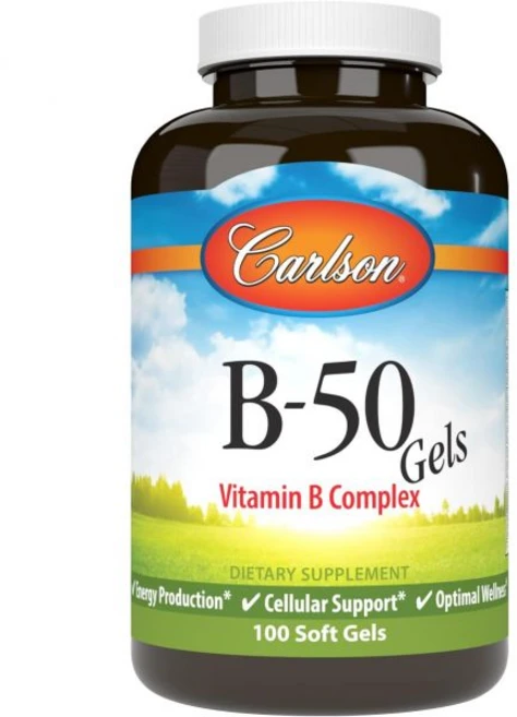 에너지 충전 젤 칼슨 B50 겔 비타민 B 복합체 생산 100 소프트젤, 1개, 100정 - 쿠팡