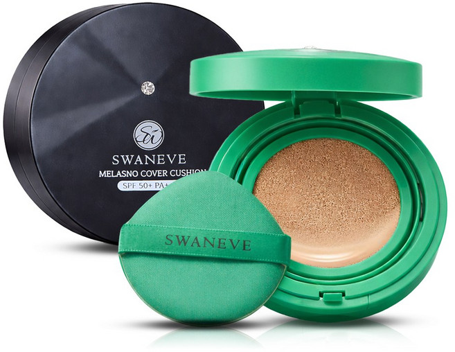 [본사직영]스와니브 멜라즈노 에센셜 리프팅 주름 기미 커버 쿠션 1+1 총 2개 (그린 본품1개+블랙 본품1개), 21호