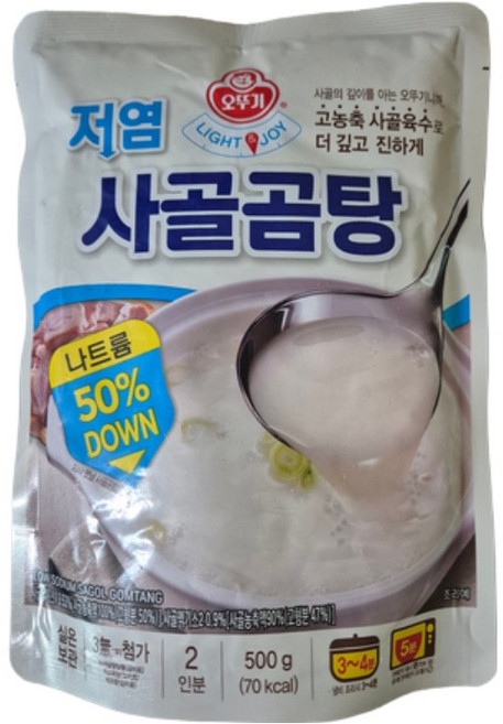 오뚜기 LIGHT&JOY 저염 사골곰탕, 500g, 1개
