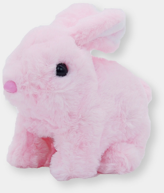 움직이는 강아지 토끼 고양이 인형 9종 리트리버 허스키 동물인형, 16cm, 토끼 핑크, 1개