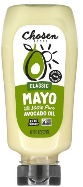 Chosen Foods 마요 소스 초선 푸드스 클래식 스퀴즈 마요네즈 아보카도 오일로 만든 100% 순수 오일 케이지 프리 계란 재료 케토 유제품 무첨가 무설탕 무콩 코셔 카놀, 1개