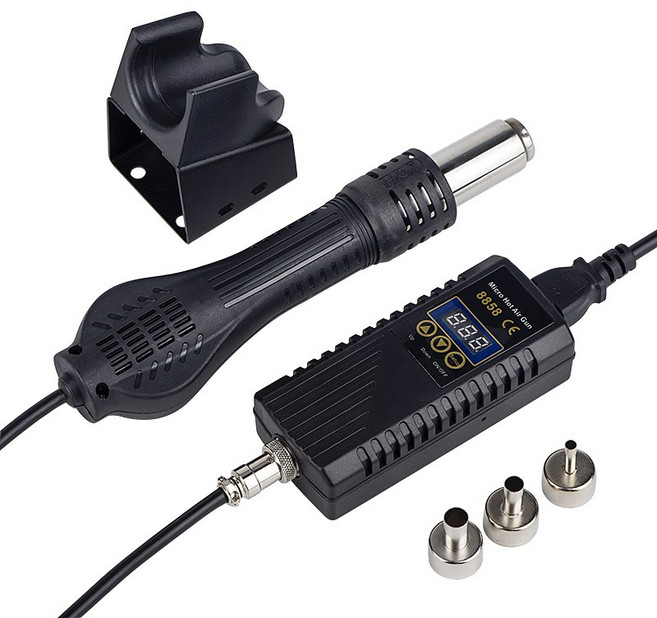 JCD 8858 700W LCD 열풍기 마이크로 리워크 솔더링 스테이션 헤어 드라이어 납땜용 220V / 110V 용접 수리 도구, 110V US PLUG 750W, Black, 1개