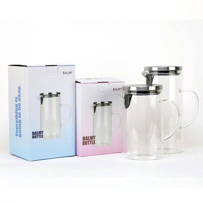 바미 물병 유리병 2종택1 세척편한 카페물병 b0918, 1000ml, 1개