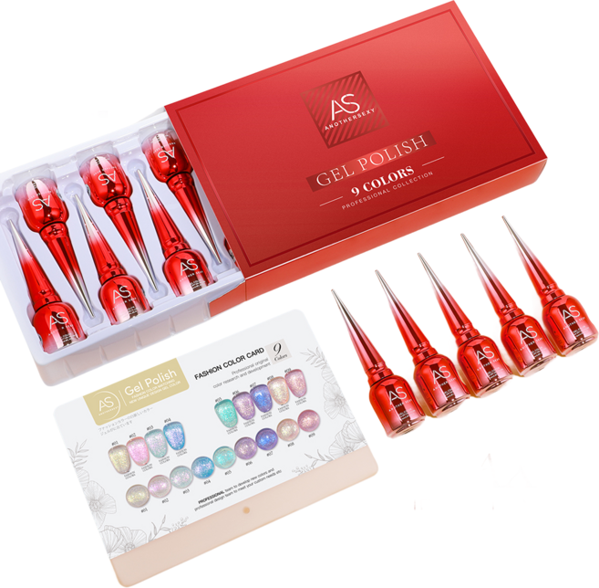 [AS젤] 머메이드 9종 글리터젤 네일 세트 15ml, 1세트, AXK