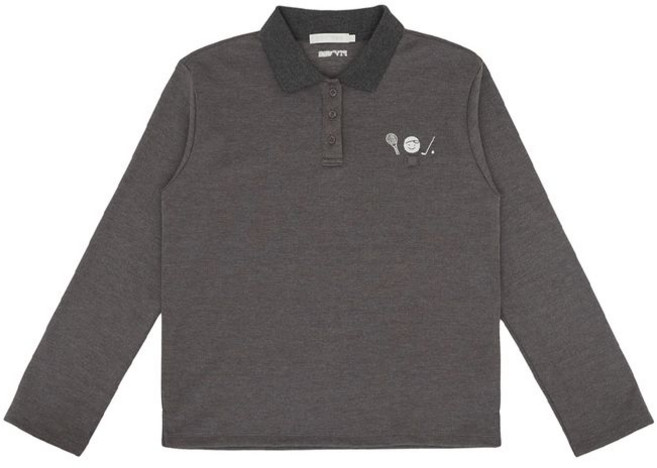 PIV’VEE Sports Club Tee Holder Long Sleeve PK Shirt (fuzzy charcoal)