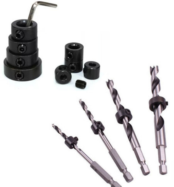 드릴 비트스토퍼 가이드 8+1 깊이조절 홀더 피스 기리, 본품(배터리없음), 1개