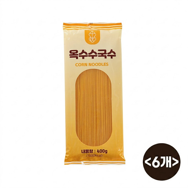 옥수수국수 100%옥수수가루 웰빙 저칼로리 건강간편요리, 6개, 400g