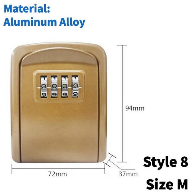 미니 키 박스 자리 내구성 보관 잠금 상자 벽 장착 실내 보안 대용량 저장, 11. Style 8