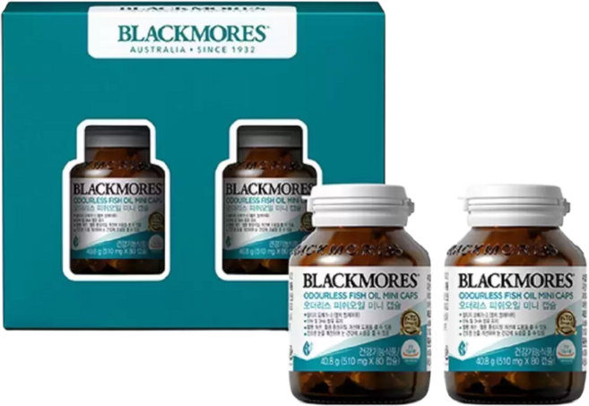 블랙모어스 오더리스 피쉬오일 미니캡슐 선물세트, 2개, 80정