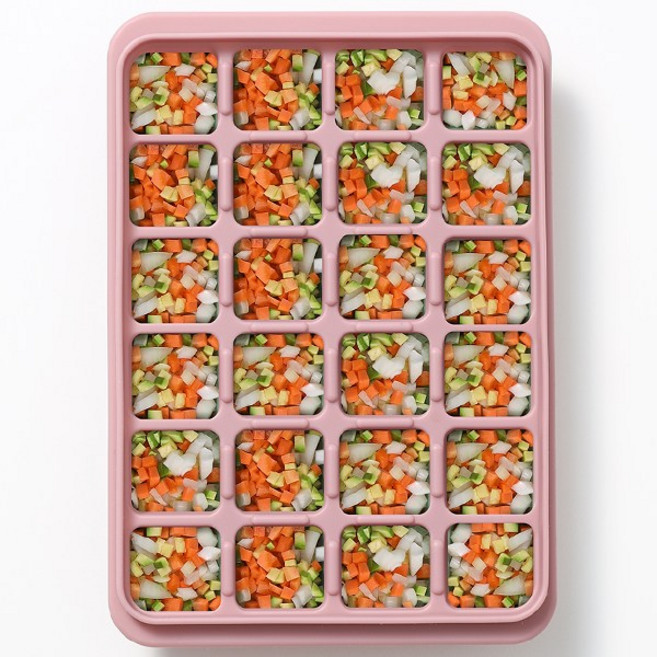 국산 실리콘 이유식큐브 보관용기, 10ml, 핑크 24구, 1개