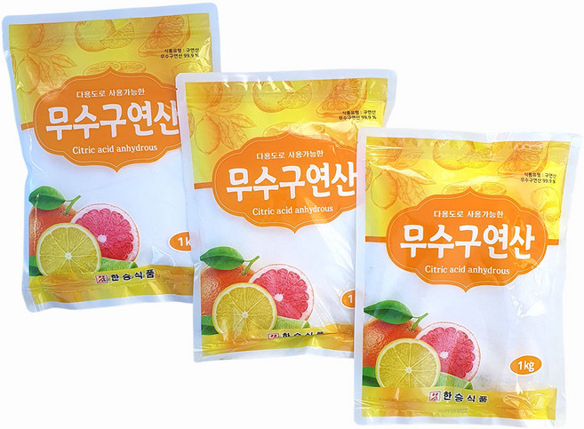 새마원 식용구연산 1kg 먹는 무수구연산, 3개