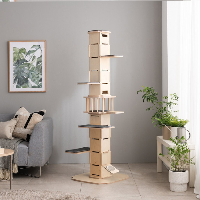 모넬로 무한확장 스퀘어 고양이 원목 캣타워 GO2080C, 1개