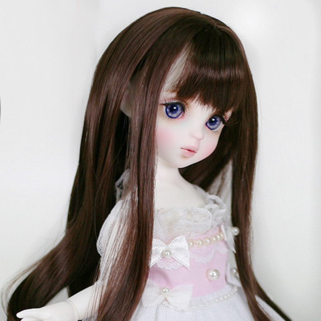 구체관절인형 가발 내추럴 롱 웨이브 6-7인치 26cm급용 USD, C. 블랙, 1개