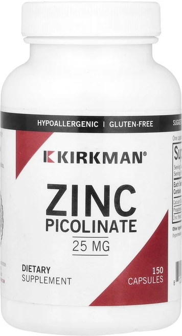Kirkman Labs 징크피콜리네이트 25mg 캡슐 150정, 4개 - 쿠팡