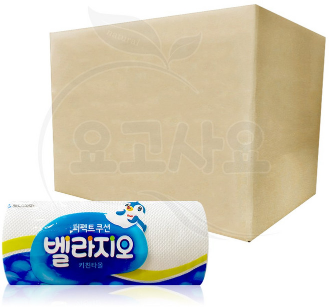 벨라지오 모나리자 퍼펙트쿠션 키친타올 70매 60롤 한박스, 1박스