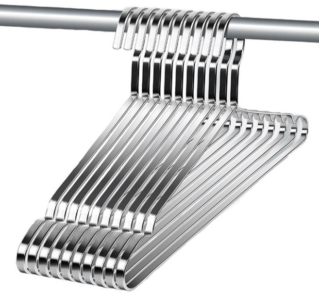 살림의기술 스테인레스 옷걸이, 실버, 10개