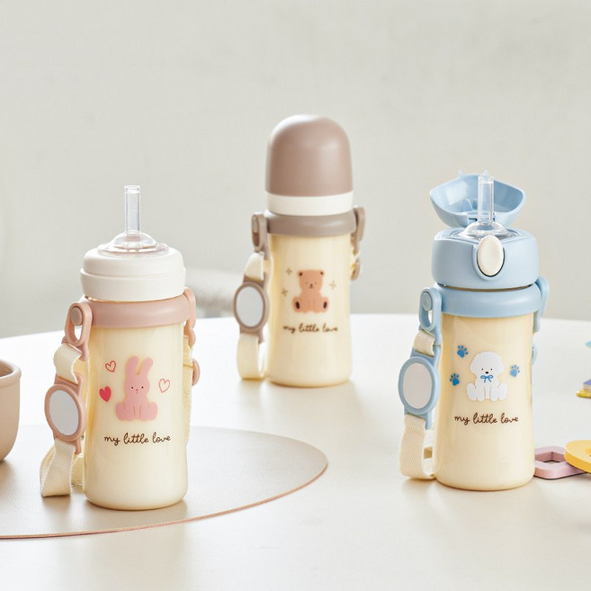 에디슨 리틀러브 PPSU 원터치 빨대컵 + 어깨끈 SET, 블루 EL2001 + 어깨끈 ES0922, 1세트, 250ml