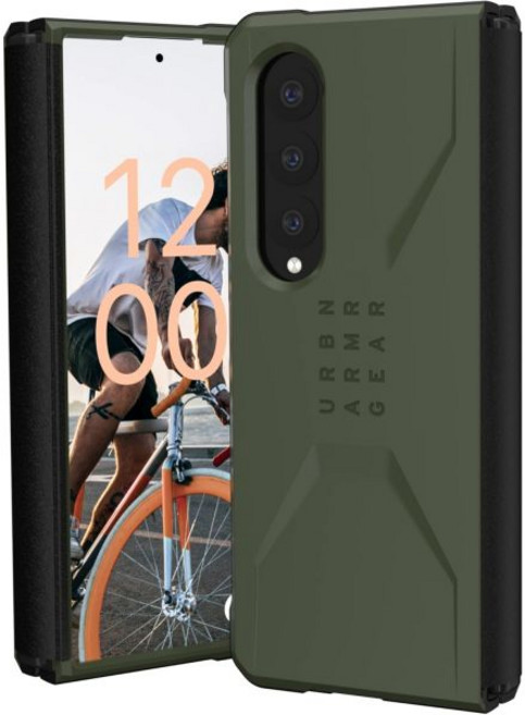 URBAN ARMOR GEAR UAG 삼성 갤럭시 Z Fold 4 케이스 2022 용으로 설계 Blue Mallard Civilian Sleek 초박형 충격 흡수 보호 커버, Civilian - Olive