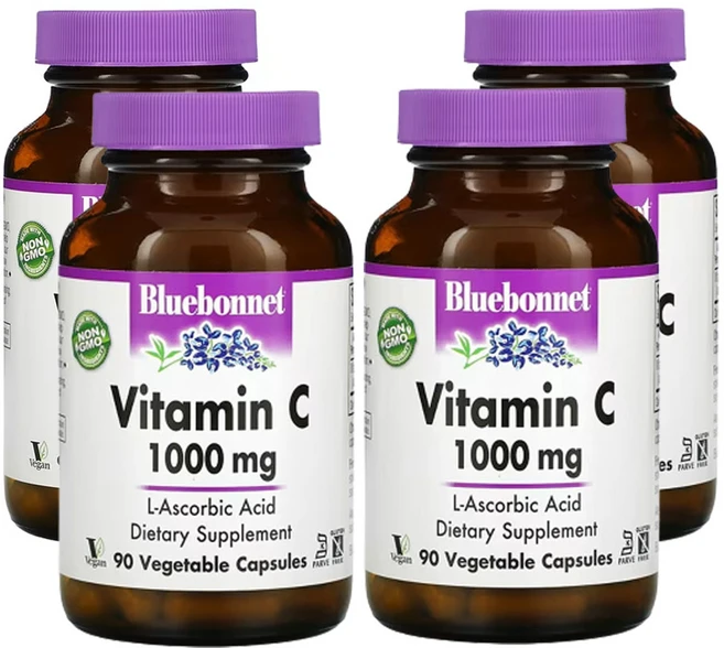 블루보넷 뉴트리션 비타민C 1 000mg 베지 캡슐 90정, 4팩 - 쿠팡