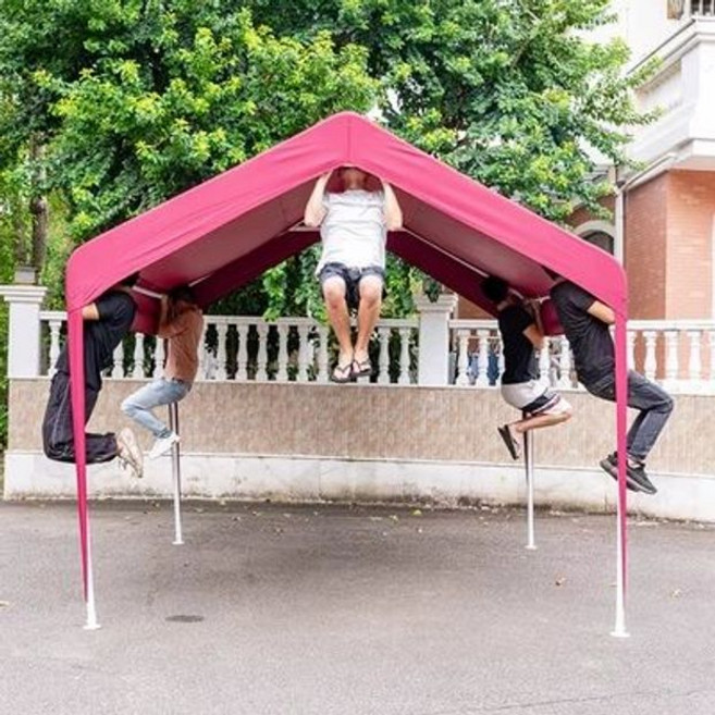 이동식 어닝 차양막 야외보관함 창고 테라스 처마 입구 캠핑 대형, 3x3/레드