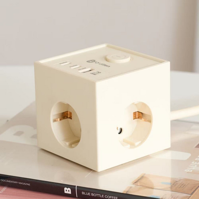 오지렌 고성능 USB C타입 고속충전 고용량 큐브 멀티탭 콘센트, 크림(PD20W), 1개