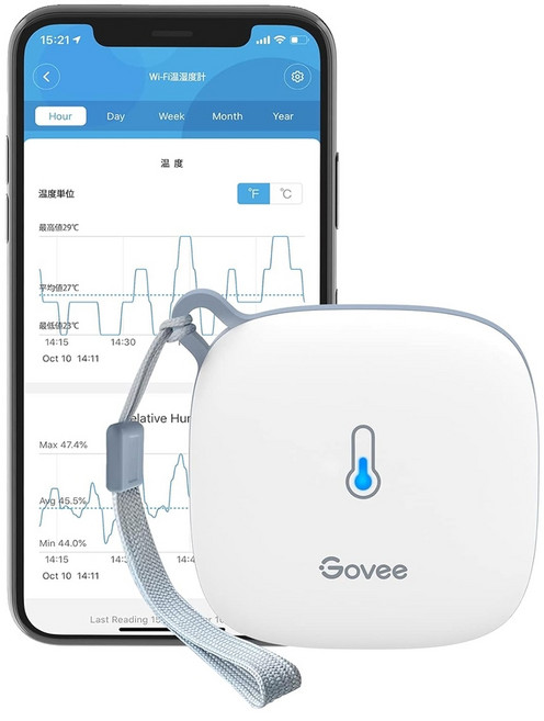 고비 WiFi 디지털 온습도계 알림 기능 50m 2.4GHz