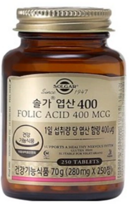솔가 엽산 400, 250정, 1개 - 쿠팡