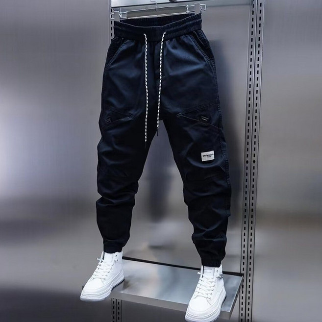 ROYALBELLE 남성 루즈핏 허리밴딩 스트링 포켓 조거 편안한 캐주얼 배기 바지 K0112721