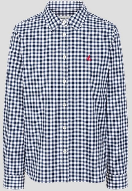 빈폴 레이디스 코튼 혼방 깅엄체크 슬림숏 셔츠 - 네이비BF6264C07R BF6264C07R-EJS