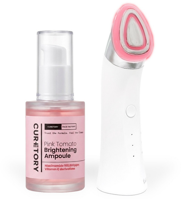 피코세라 페이스팩토리 부스터즈 프로 피부마사지기 + 브라이트닝 토닝 앰플 세트 구성