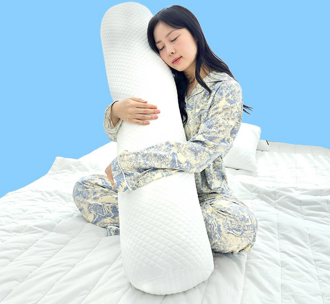 여름 냉감 바디필로우 시원한 대형 쿠션 안고자는베개 긴베개, 화이트