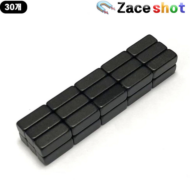 길이 4mm x 폭 4mm x 두께 10mm 사각 네오디뮴 자석 [제이스샷], 30개, 블랙NS4x4x10T