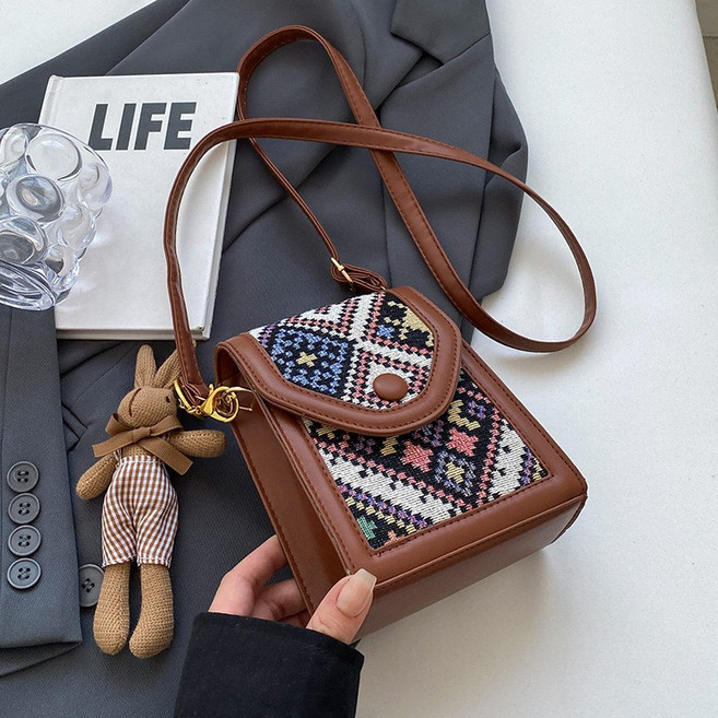 미니 크로스백 여성 휴대폰 가방 패턴 플랩 디자인