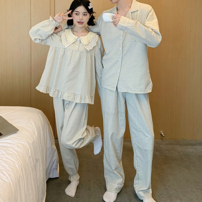 [러빙리] 보니또 긴팔 긴바지 커플 파자마 원피스 잠옷 홈웨어 상하세트