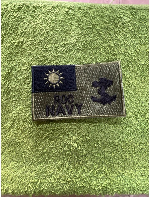 刺繡工藝 耐用材質 軍事收藏 個性化裝飾, 新式海軍綠色國旗臂章, 1個