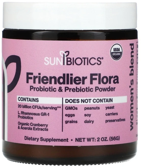 썬바이오틱스 더 친화적 플로라 우먼스 블렌드 프로바이오틱 프리바이오틱 분말 56g (2oz) 1개, 선바이오틱스 프렌들리 플로라 우먼 여성 여자 여자용 블 - 쿠팡
