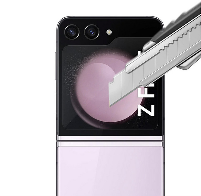 갤럭시 Z플립 5/6 공용 F731/F741 풀점착 9H 외부 액정보호 템퍼드 강화 글라스(1매입), 1개