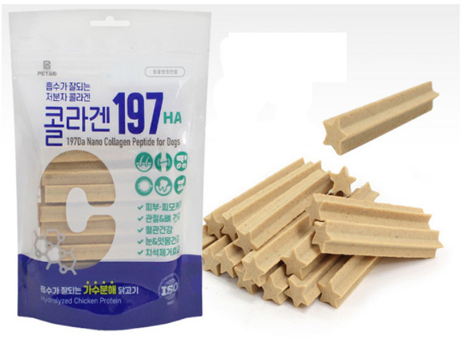 콜라겐197HA 저분자 소프트 가수분해 단백질 강아지껌 L, MEDIUM(미디움), 2개