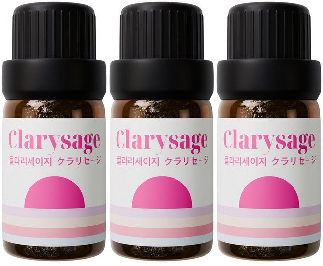 1+1+1 천연 유기농 아로마오일 에센셜오일, 유기농 클라리세이지오일, 10ml, 3개