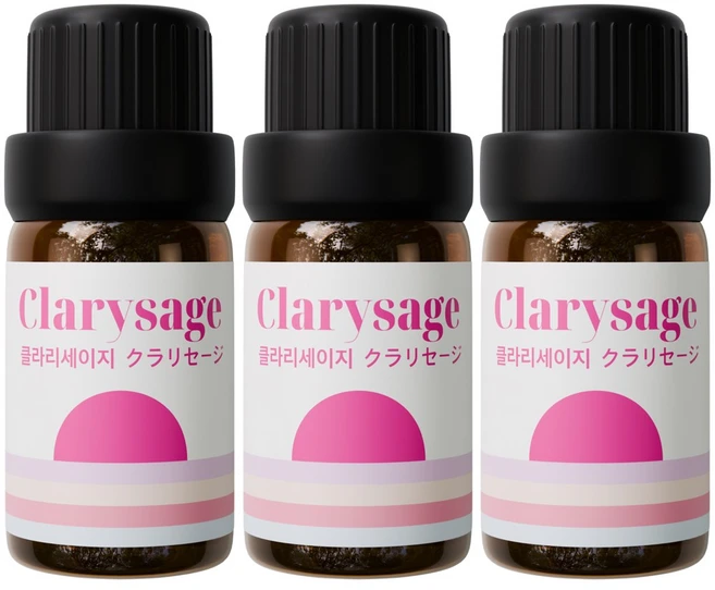 1+1+1 천연 유기농 아로마오일 에센셜오일, 유기농 클라리세이지오일, 10ml, 3개 - 쿠팡
