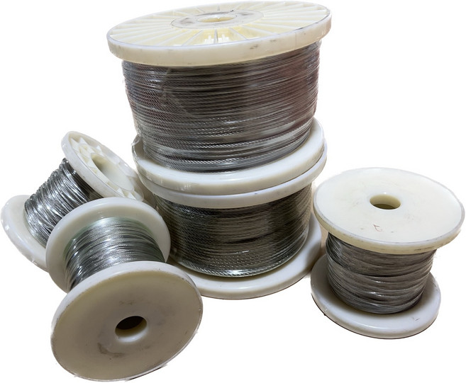 와이어나라 스텐와이어 스텐와이어로프 SUS304 로프 0.8mm~6mm 100M롤, 0.8mm X 100M (7x7) = 1개, 실버, 1개