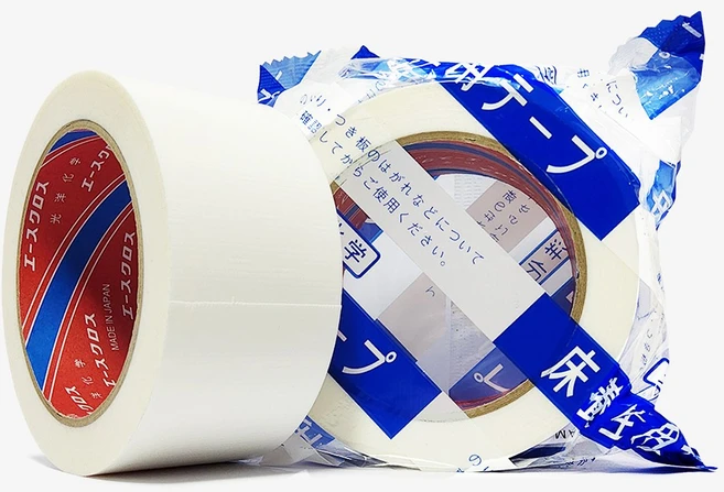 보양테이프 에이스크로스 50mmx25m 잔사 끈적이 적은 무잔사 이지컷 마스킹 바닥보양 테이프, 2.중점착 A.FW 흰색 50mm×25m, 1개 - 쿠팡