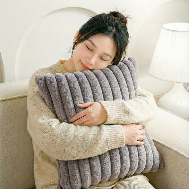 소하임 버니블룸 소파쿠션 솜+커버 2개 세트, 그레이