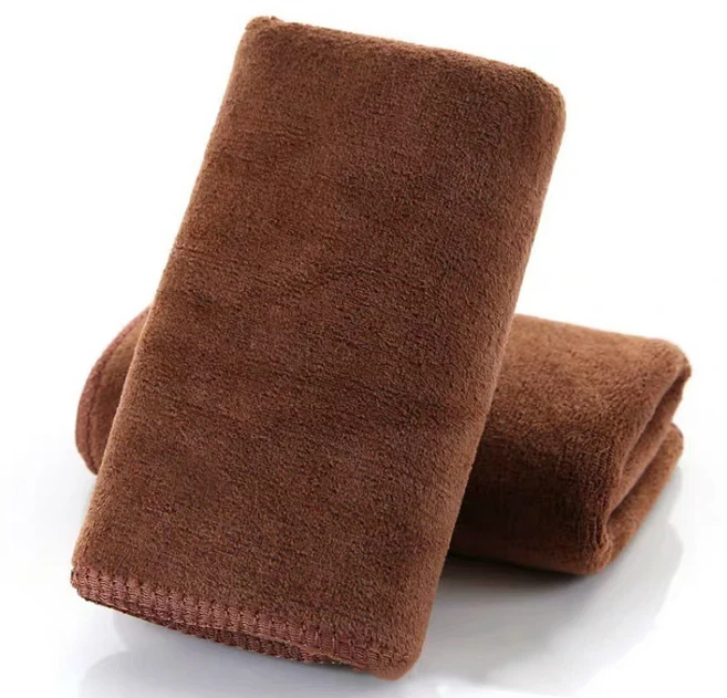 10pcs 사용자 정의 로고 수건 마이크로 화이버 목욕 타올 두꺼운 얼굴 수건 사용자 정의 텍스트 조각 이발, 06 10pcs 30x70, 09 coffee