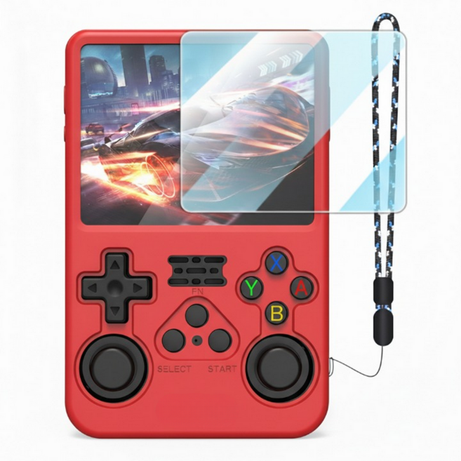 R36S 실리콘 케이스 강화유리 필름 스트랩 올인원 세트 R36XX, 레드, 1세트