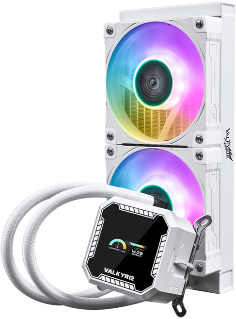 발키리 B240 LCD ARGB (화이트) 수냉 CPU쿨러, 1개, 화이트, VALKYRIE B240 LCD ARGB