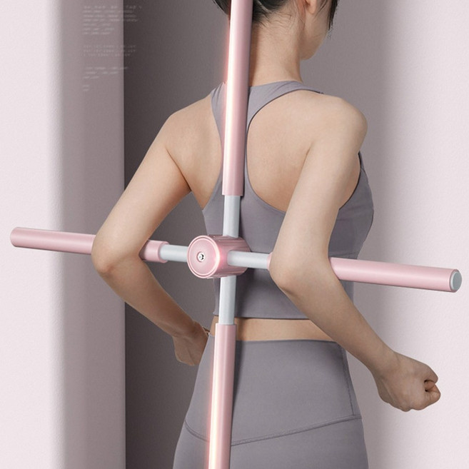 스트레칭발란스바 밸런스봉 바른자세 굽은등 허리 거북목 보정 운동 기구, 블루