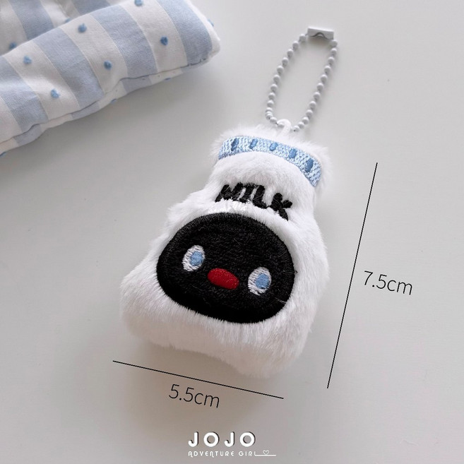 JOJO 蘋果企鵝毛絨吊飾, 1個, 牛奶瓶企鵝